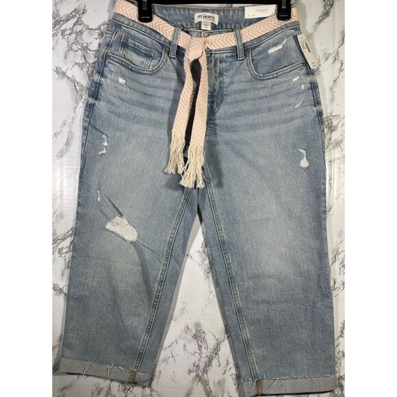 M Jeans by Maurices Womens Mid Rise 21" Straight Crop Jeans Size 6 Original Fit - Picture 1 of 5